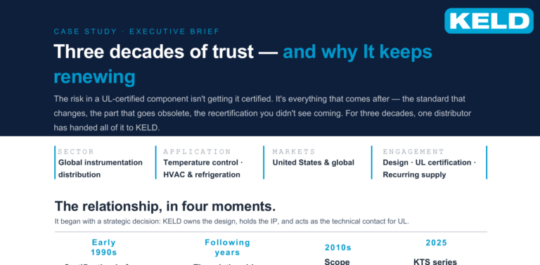 KELD insight on certification control and UL approval in industrial OEM projects.