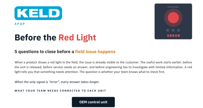 OEM electronics control unit showing a red error light in the field