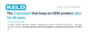 Summary of the five APQP decisions that kept an OEM temperature control in production for 30 years