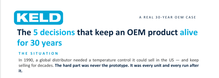 Summary of the five APQP decisions that kept an OEM temperature control in production for 30 years