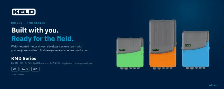 KELD KMD Series motor drives — 1 to 7.5 kW, IP66, for IM, PM, BLDC and SynRM motors